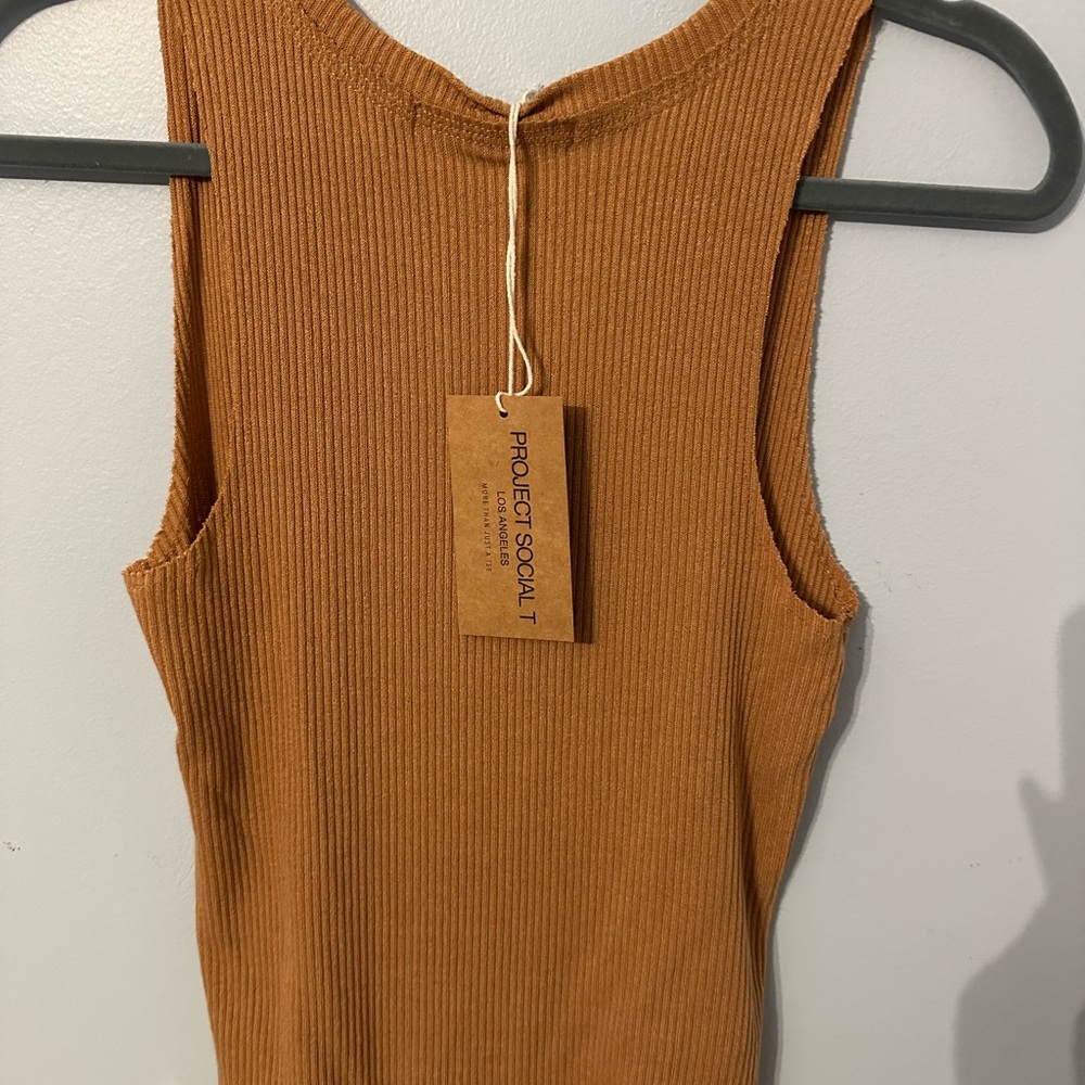 Project Social T Rust Ribbed Tank Top - Picture 2 of 2